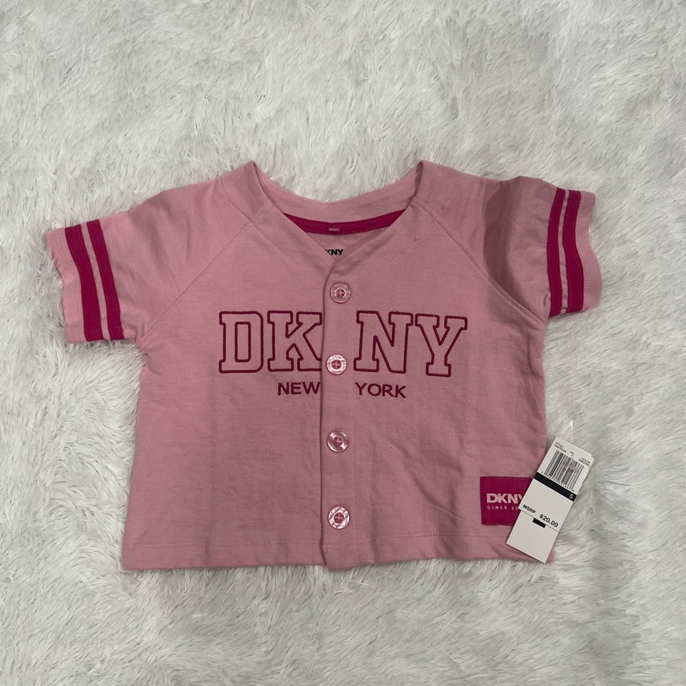 DKNY Kids Button Down Shirt in Pink